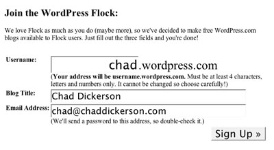 wordpress signup